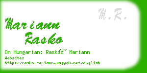mariann rasko business card